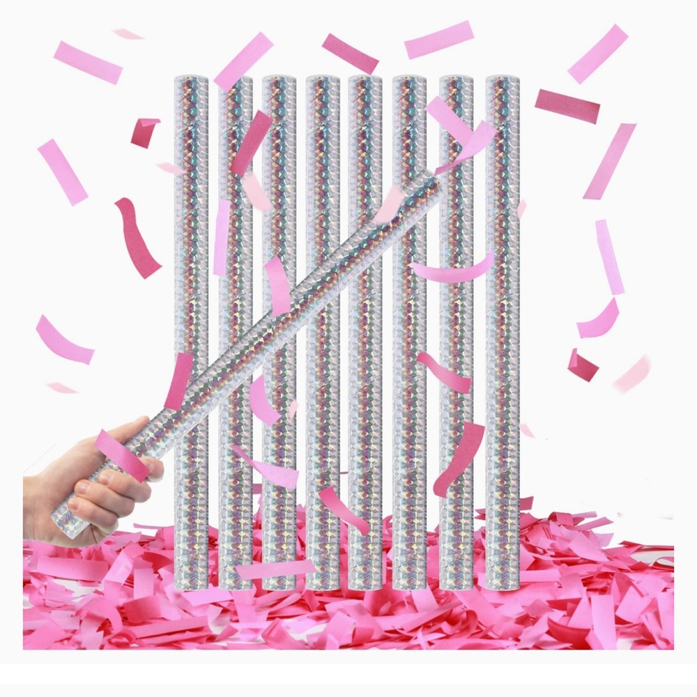 Pink Gender Reveal Confetti Sticks